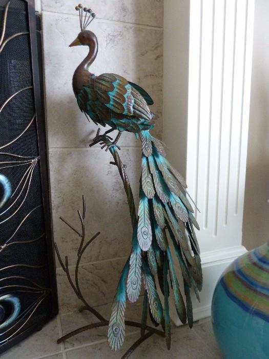 Metal peacock art