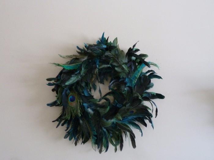 Peacock feather wreath