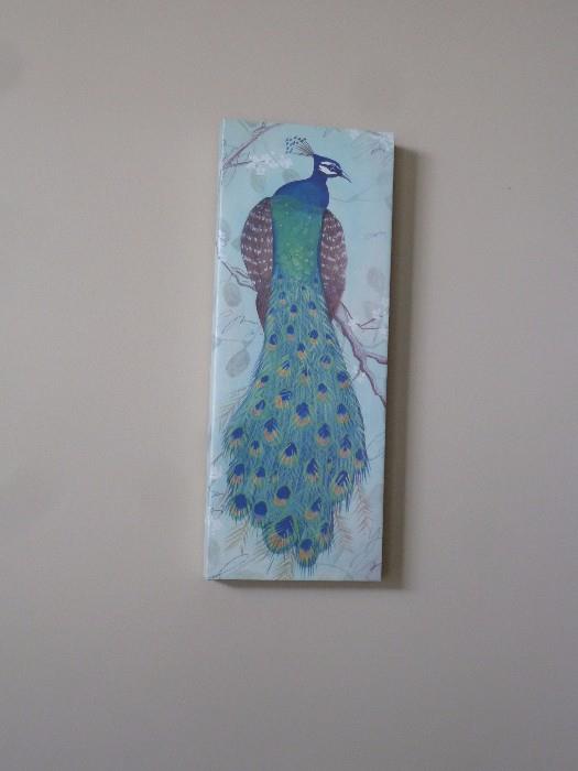 Peacock wall art on canvas