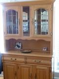 Oake buffet/china cabinet with beveled edge glass doors
