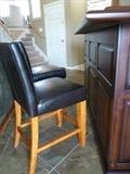 Leather bar stools and bar
