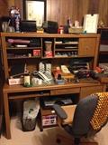 Office desk and contents