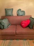 sofa hide-a-bed, pillows