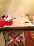 Vintage baby clothes and blankets