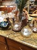 large salad bowl and other serving items
