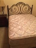 Queen bed with mattress & box springs, headboard & frame