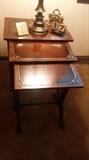 Henreden Mahogany Leather Top Nesting Tables
