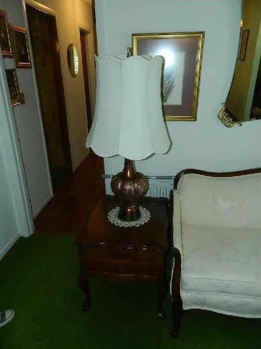 There Are Two Matching End Tables & Lamps