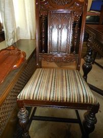 Renaissance Hand Carved Mahogany Side Chair