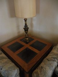 70's Occasional Table with Smoky Glass Inserts