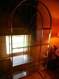 Gold Tone Frame, Glass Shelves