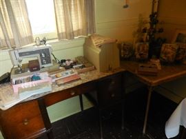 Vintage Sears Kenmore Sewing Machine with Cabinet. 