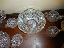 American Brilliant Crystal Pie Cut Saw tooth rim