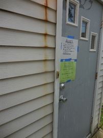 Back Door..Signs are up..1st Person please start the list..thank you :)
