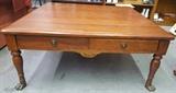 Solid Wood Antique Coffee Table  with Metal Claw Feet       42" x 42" Square    18"High