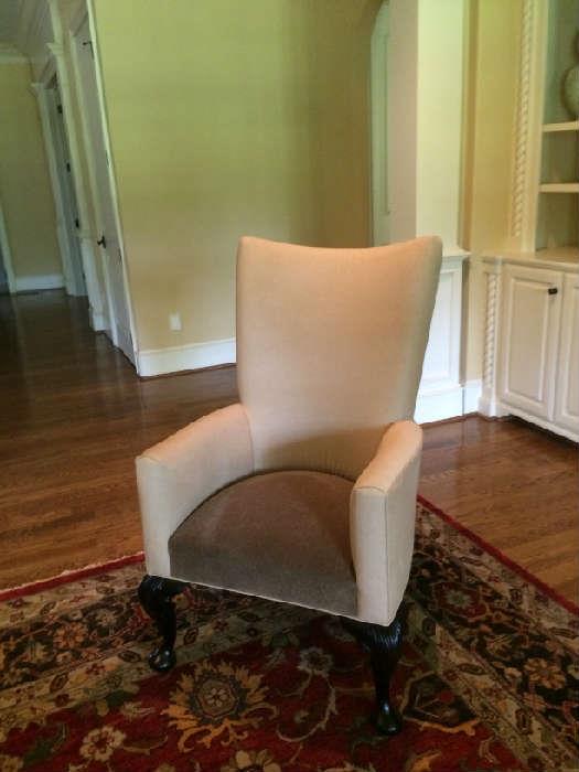 very comfortable arm chair with mohair seat.