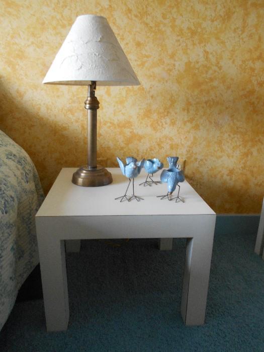 Side Table, Lamp, Bird Figures