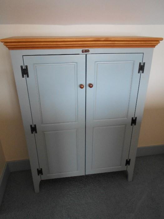 Light Blue/Natural Wood Cabinet