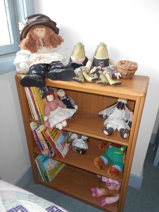 Book case and dolls