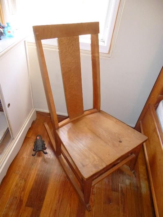 Birdseye Maple Armless Rocking Chair