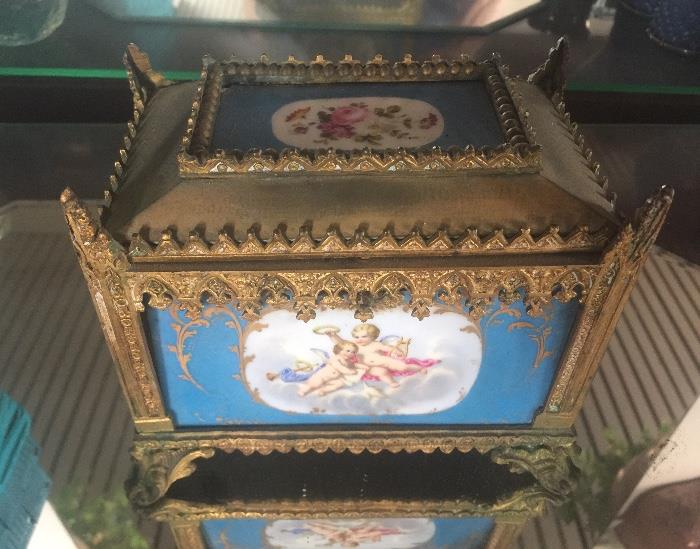 French porcelain antique jewelry box