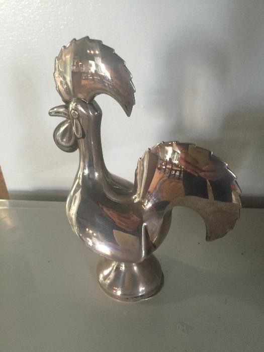 Sterling rooster figurine