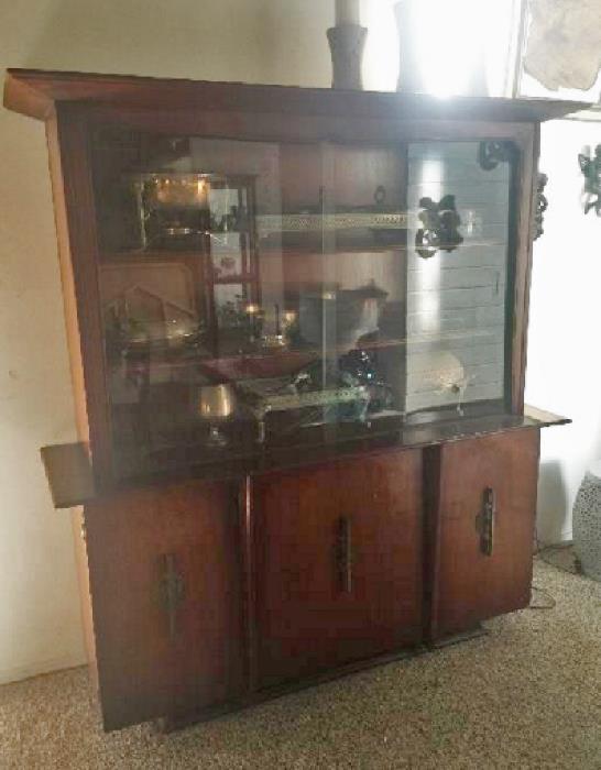 Mid Century Modern China cupboard cabinet