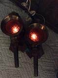 2 original headlights for donkey drawn cart turned to use electricity!
