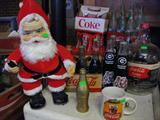 Vintage Coca Cola Santa, Brass Coke Bottle, Collectible Coca Cola bottles and crates