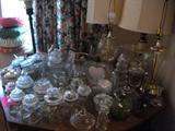 Glassware of all kind, bottles, jars, canisters, candle holders...  50 years of accumulation!
