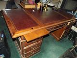 Hooker Leather Embossed Executive Desk