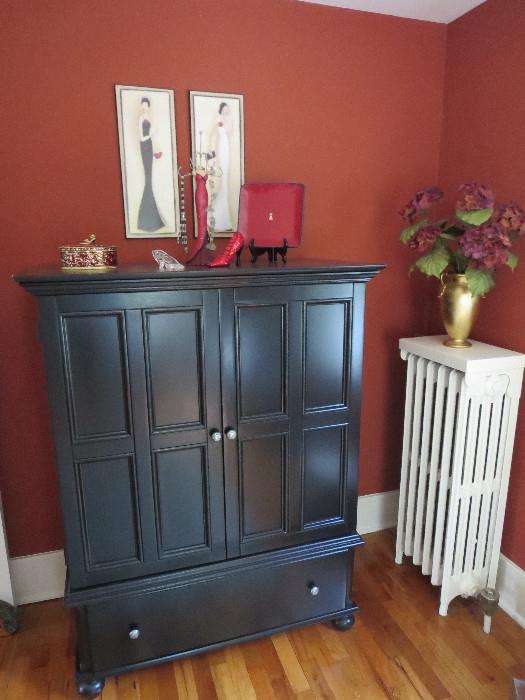 Painted Black Armoire 