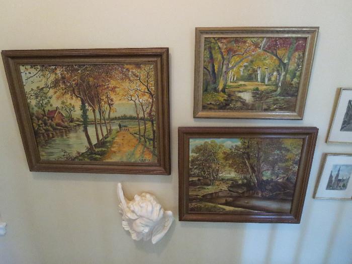 Veda Hooker Paintings Circa 1920 Fall Scenes  Virginia Artist 