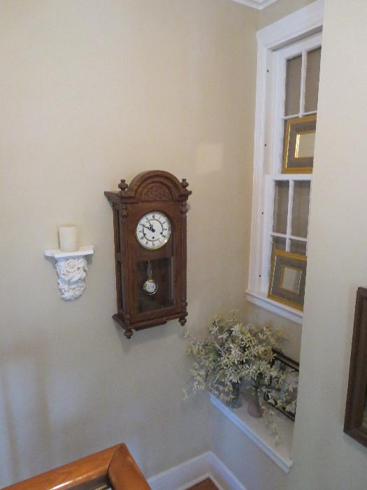 Oak Hanging Wall Clock Charms and Working