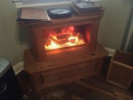 Faux oak fireplace