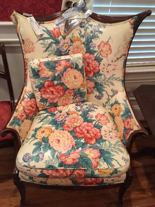 #3 Antique chair as is with flowers $75 
