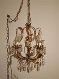 Pair of Vintage Gold-Gilded Chandeliers 