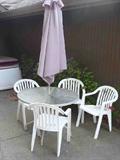 Patio umbrella table and chairs