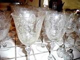 Vintage etched stemware