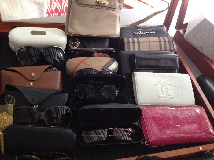 sunglasses, wallets: Chanel, Christian Dior, Marc Jacobs, Gucci, Ray Ban, Chloe, Burburry, Prada