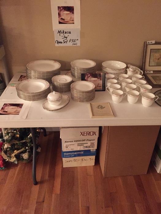 Mikasa "JOY" China...
Has FULL set and includes serving dishes also.
Asking $300 (OBO)