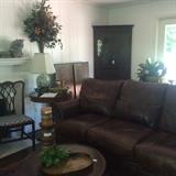 Brown leather sofa - very comfortable!