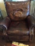 Brown leather recliner