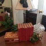 Very old set of red bound books - great for shelf filler