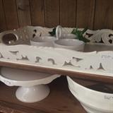 Cake plates, bowls, tray, and condiment set