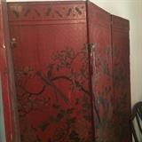 One of two antique Asian screens