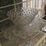 Fostoria punch bowl and cups