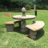 Concrete table & benches