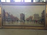 Paris, oil painting, Champs d'Elysee, Arc de Triomphe, Antonio deVity