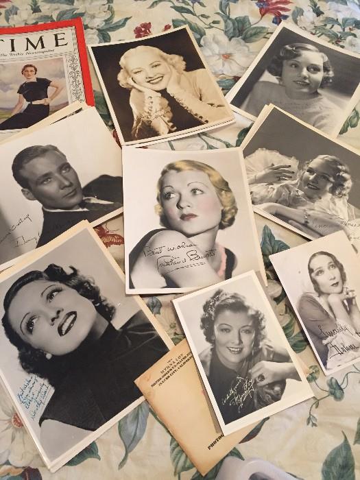 There is a box full of autographed photos and personal letters from the Golden Age of Hollywood.